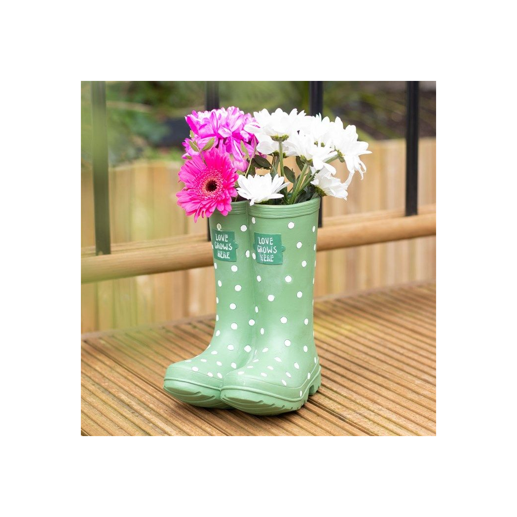 Light Green Welly Boot Planter