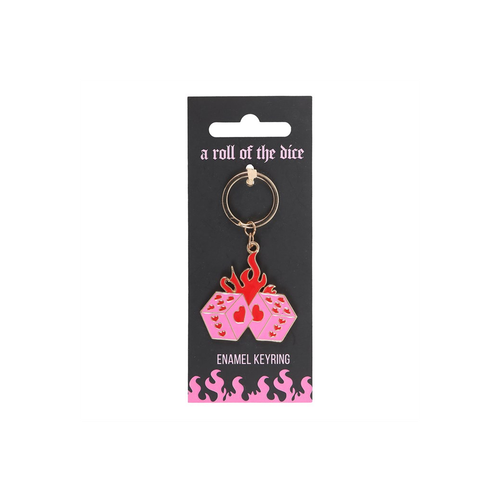 Flaming Dice Keyring