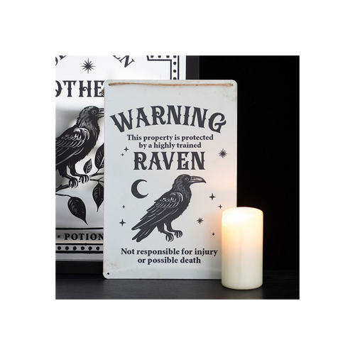 Protected by a Raven Hanging Sign