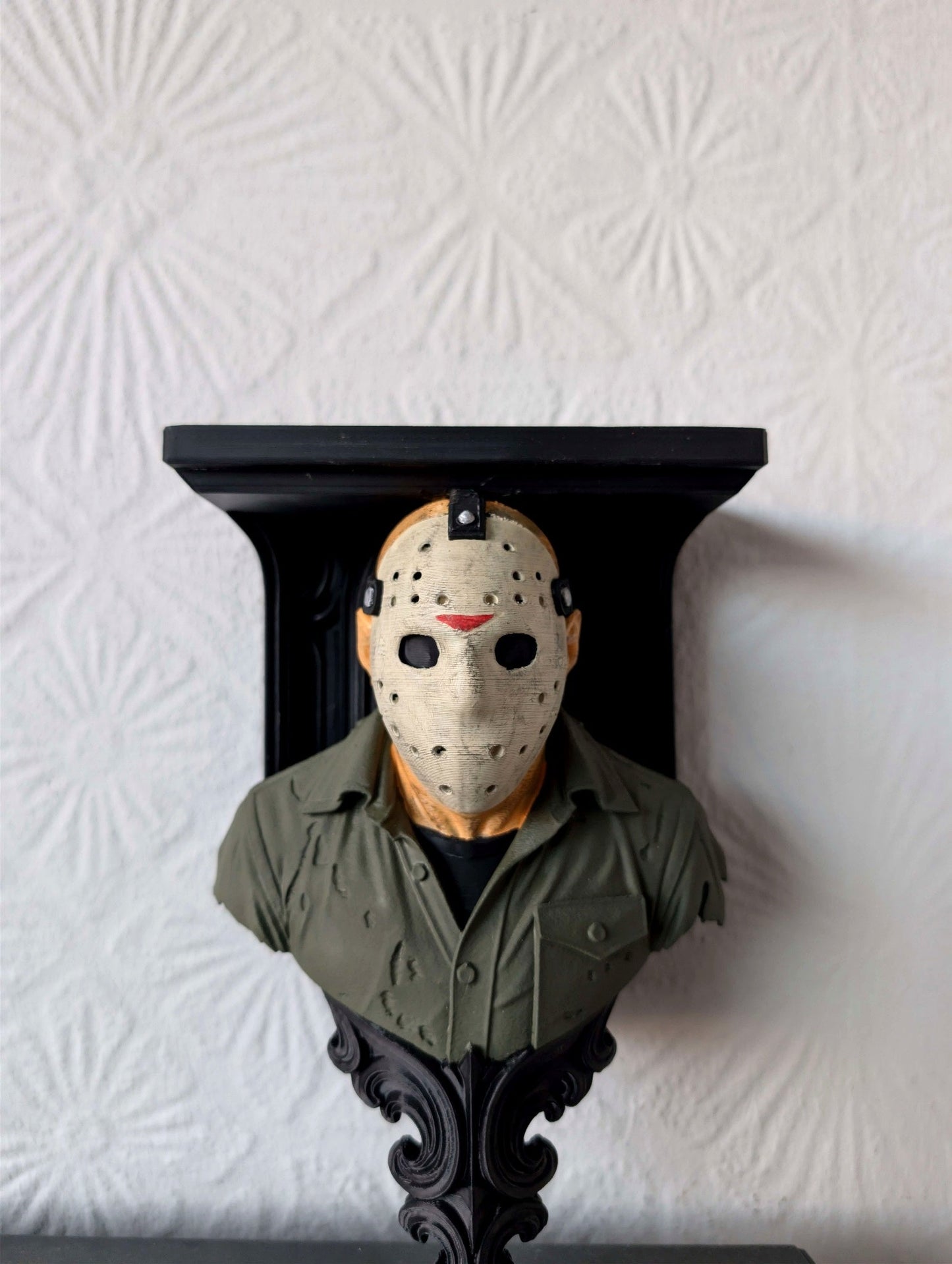 Jason Voorhees Wall Shelf – Horror Decor Bust | Gothic Shelf | Friday 13th Inspired