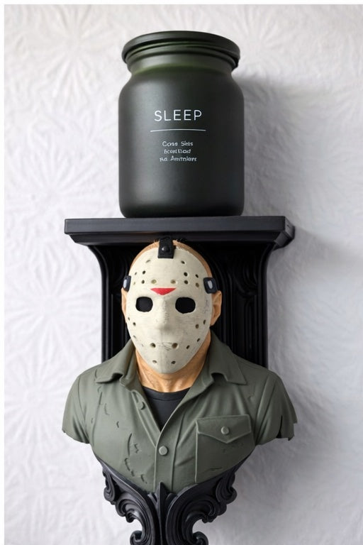 Jason Voorhees Wall Shelf – Horror Decor Bust | Gothic Shelf | Friday 13th Inspired