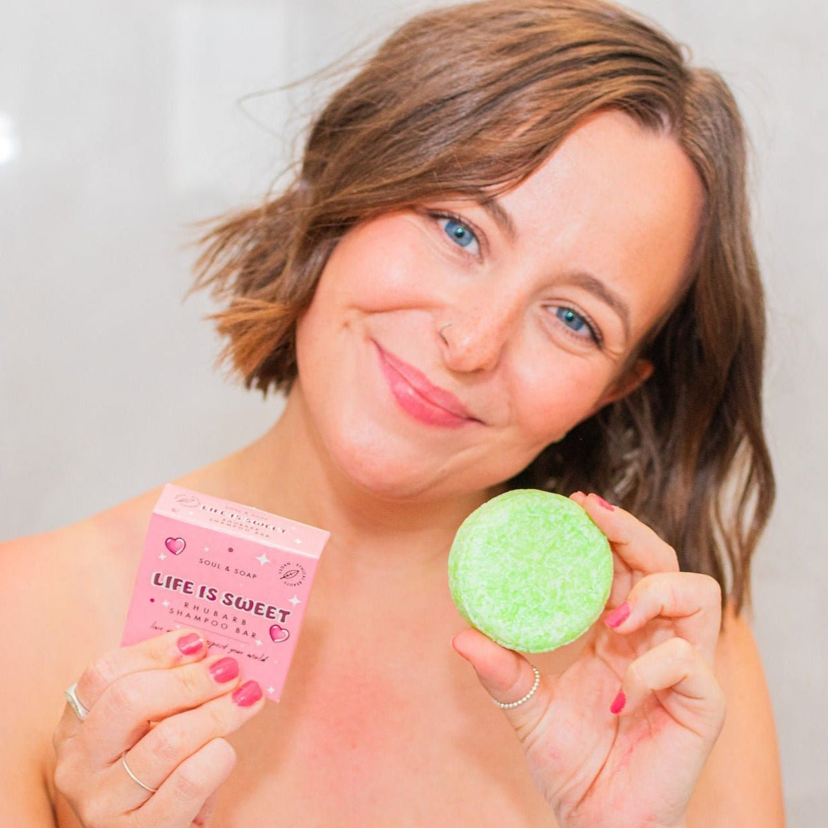Life Is Sweet Shampoo Bar For All Hair Types - Vegan. Rhubarb Scented