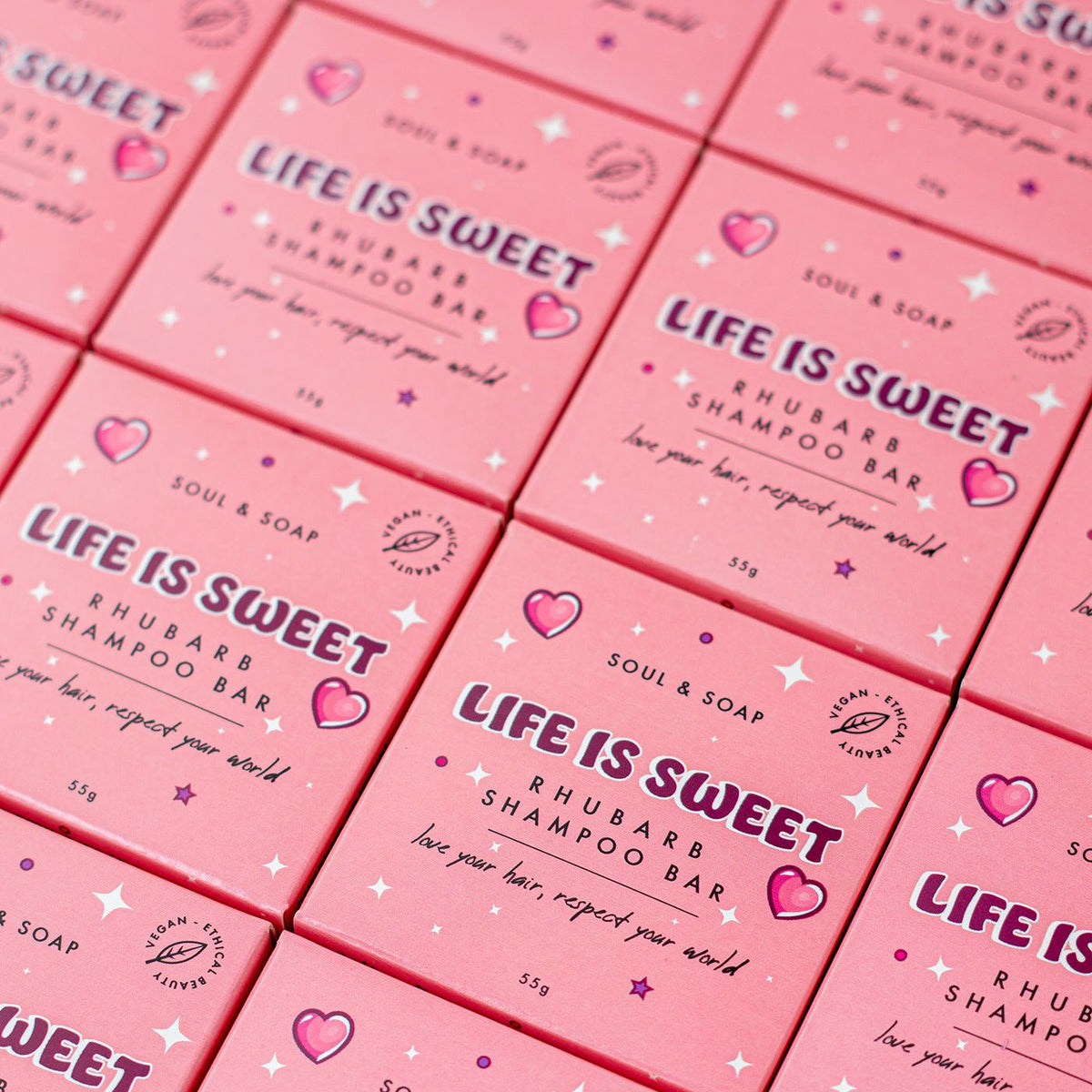 Life Is Sweet Shampoo Bar For All Hair Types - Vegan. Rhubarb Scented