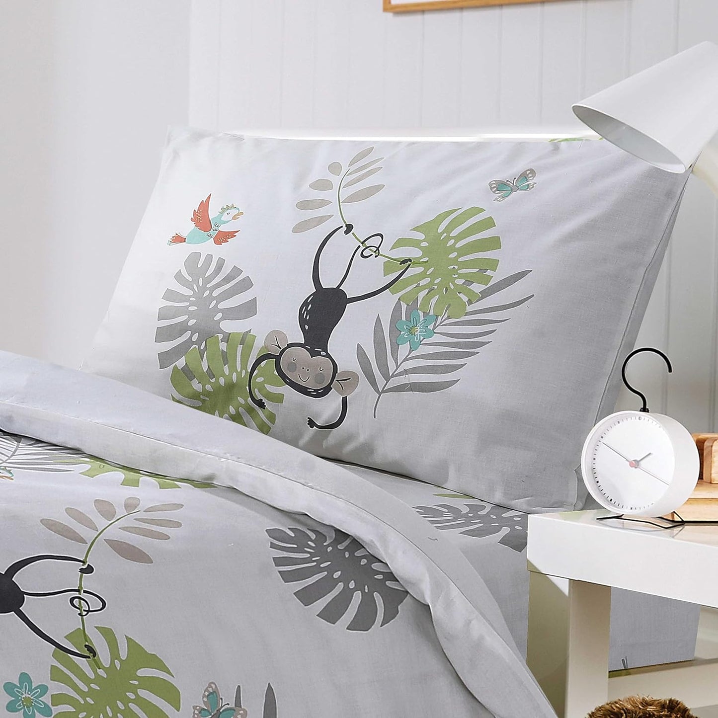 OLIVIA ROCCO Kids Safari Jungle Animal Print Duvet Cover Set With Pillowcase Soft Cosy