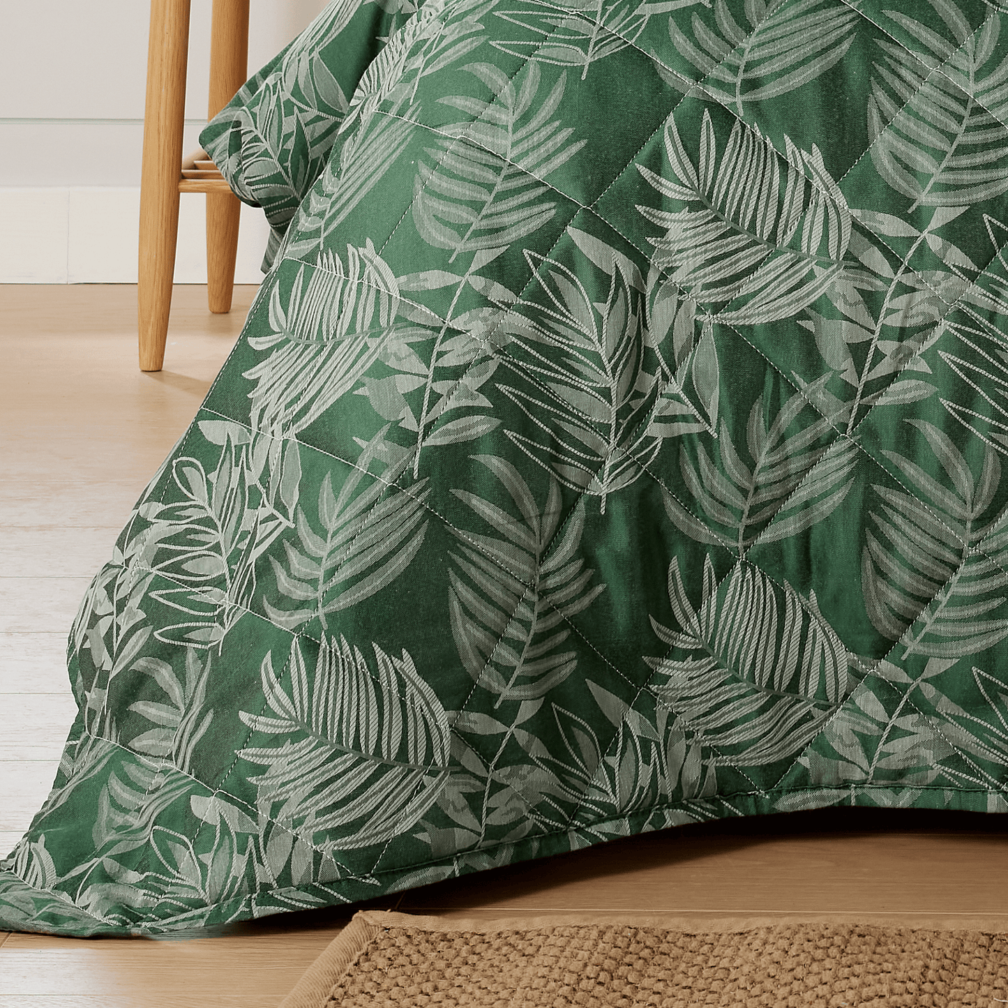 OLIVIA ROCCO Leaf Jacquard Reversible Duvet Cover Sets Grey And Pink Cotton Blend Eco