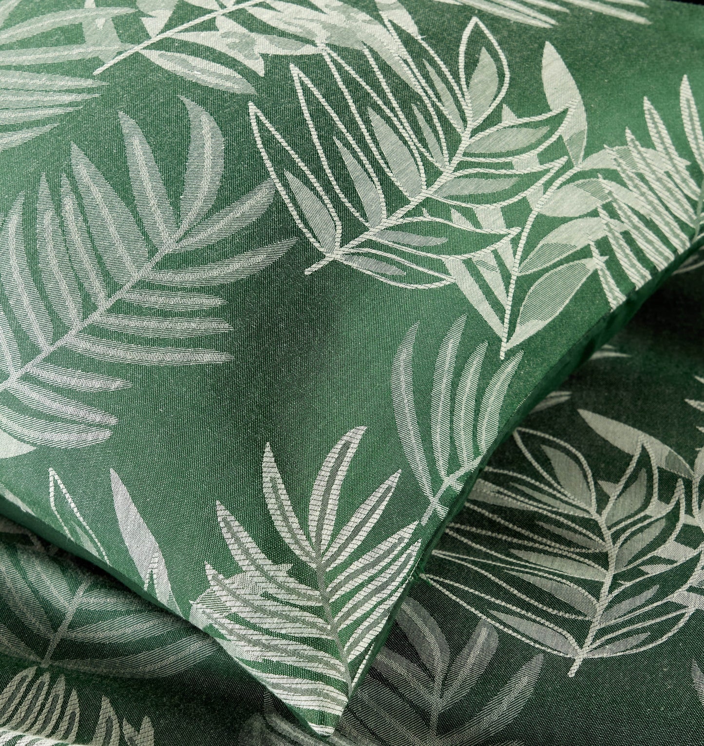OLIVIA ROCCO Leaf Jacquard Reversible Duvet Cover Sets Grey And Pink Cotton Blend Eco
