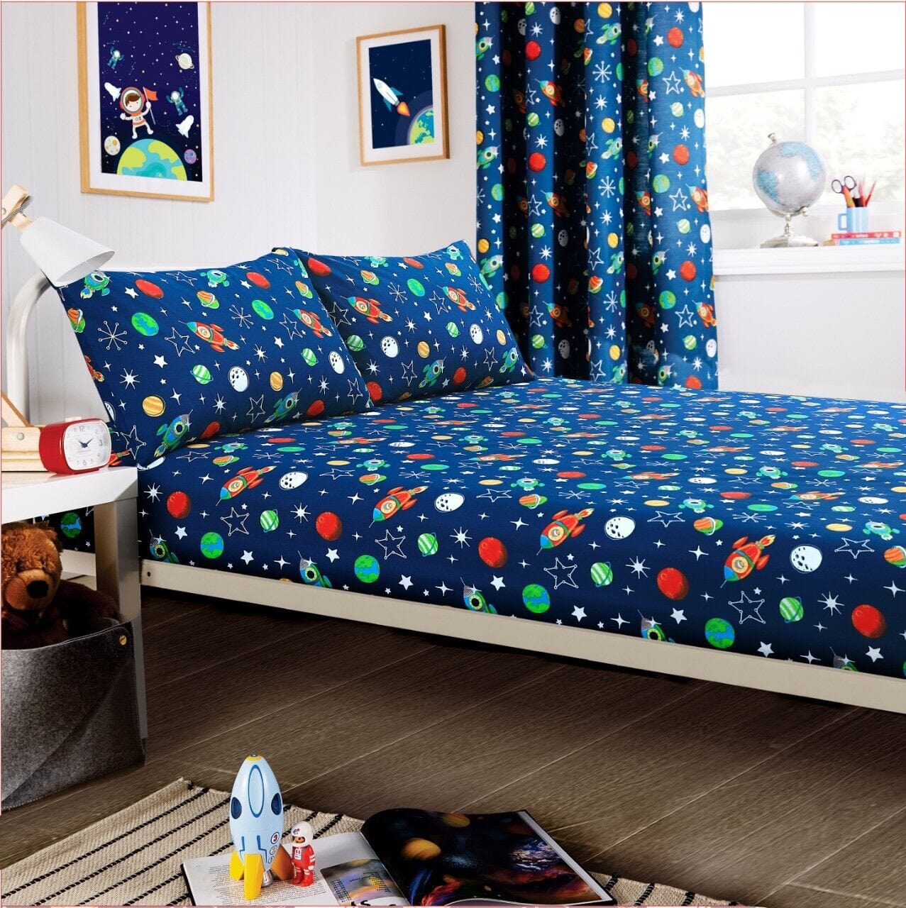 OLIVIA ROCCO Space Explorer Kids Duvet Cover Set With Pillowcase 100% Microfibre Bedroom Refresh Easy-Care Comfort