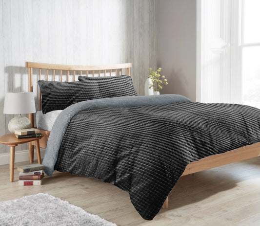 OLIVIA ROCCO Maine Check Fleece Duvet Cover Set Reversible With Pillowcases Super Soft