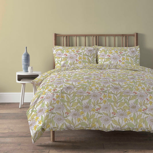 OLIVIA ROCCO Duvet Cover Set Elinor Lilac Floral Print With Pillow Cases Easy Care