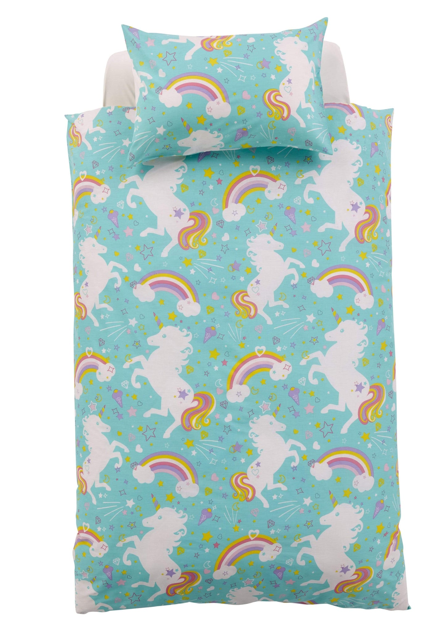 OLIVIA ROCCO Unicorn Duvet Cover Set For Kids Cotton-Rich OEKO-TEX Certified Whimsical