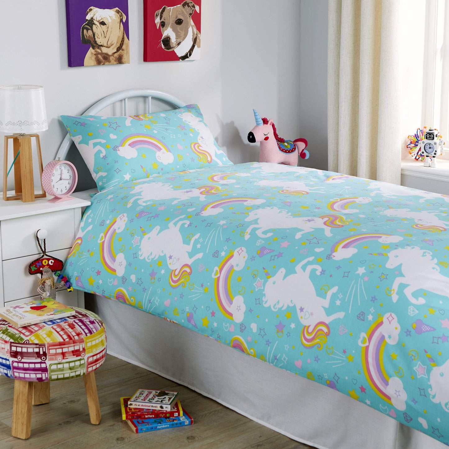 OLIVIA ROCCO Unicorn Duvet Cover Set For Kids Cotton-Rich OEKO-TEX Certified Whimsical