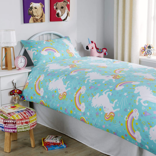 OLIVIA ROCCO Unicorn Duvet Cover Set For Kids Cotton-Rich OEKO-TEX Certified Whimsical