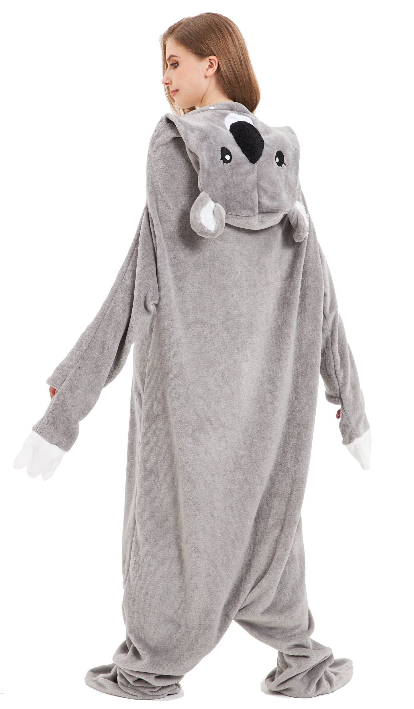 OLIVIA ROCCO Oversized Koala Wearable Blanket Hoodie In Soft Fleece With Sleeves Hooded