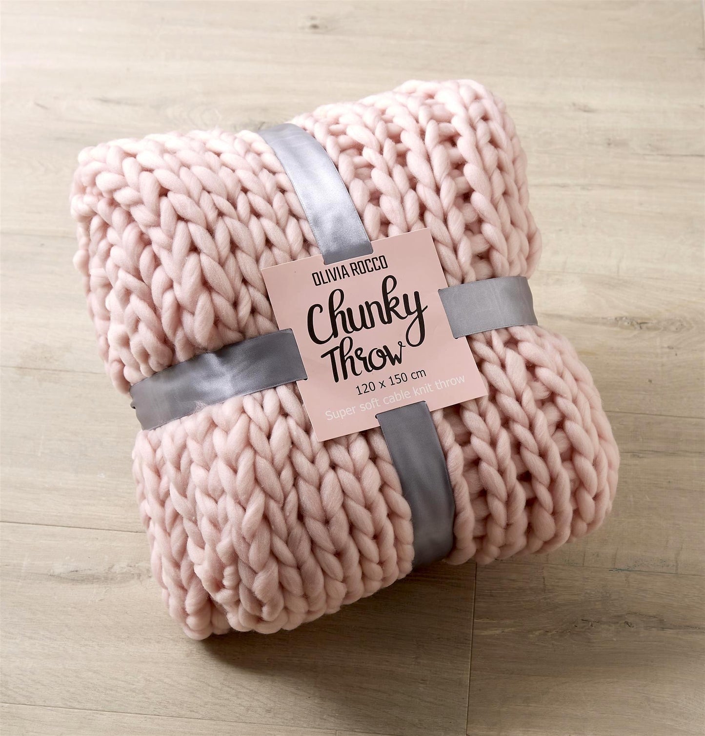 OLIVIA ROCCO Handmade Chunky Cable Knit Throw Oversized Super Soft Fleece Blanket Decor