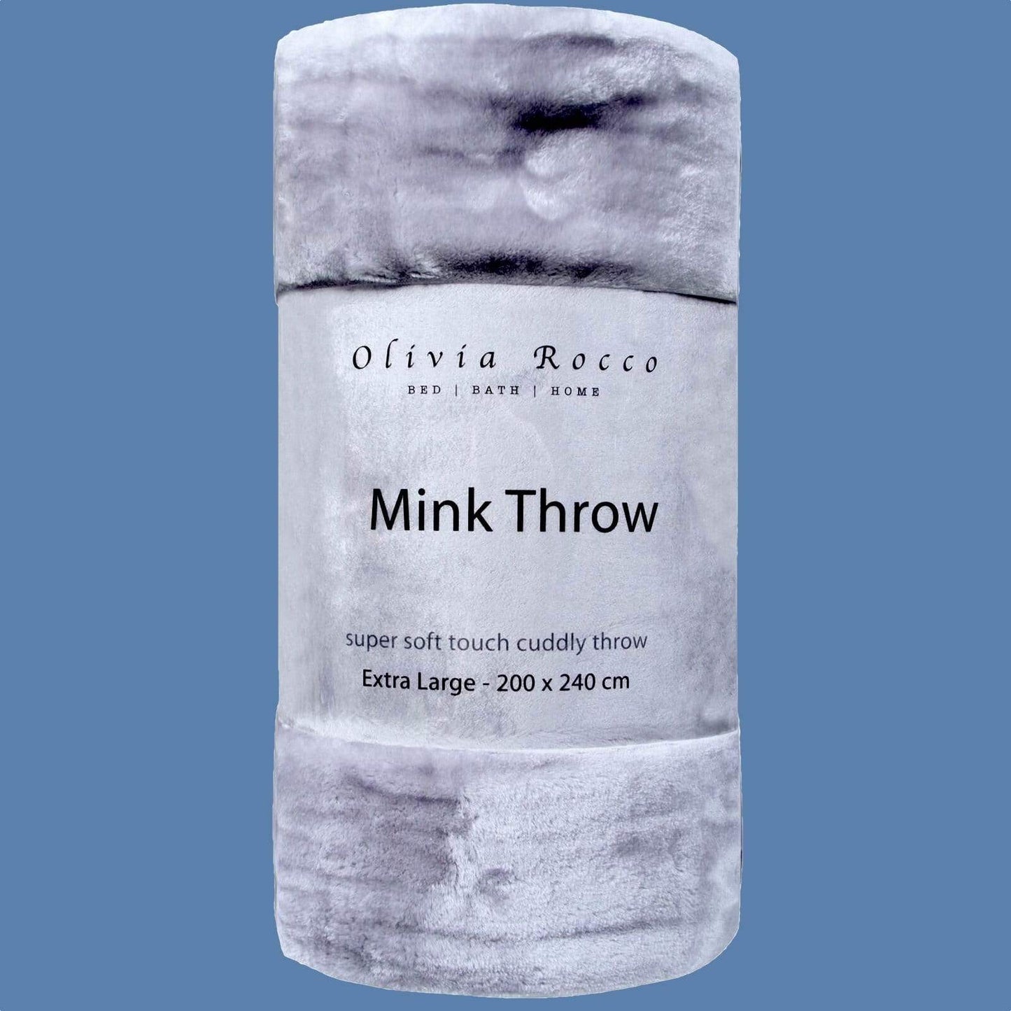 OLIVIA ROCCO Mink Faux Fur Velvet Touch Extra Large Throw Blanket Soft Warm Calming