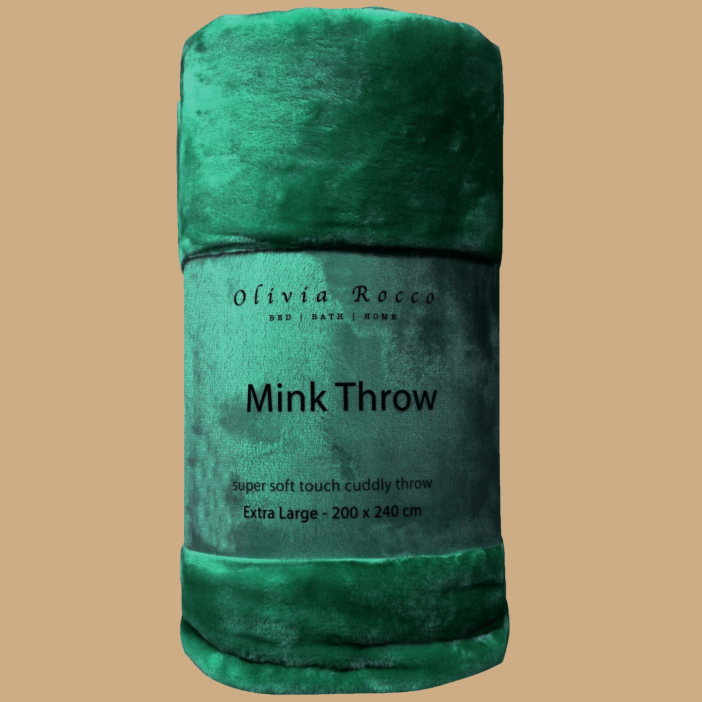 OLIVIA ROCCO Mink Faux Fur Velvet Touch Extra Large Throw Blanket Soft Warm Calming