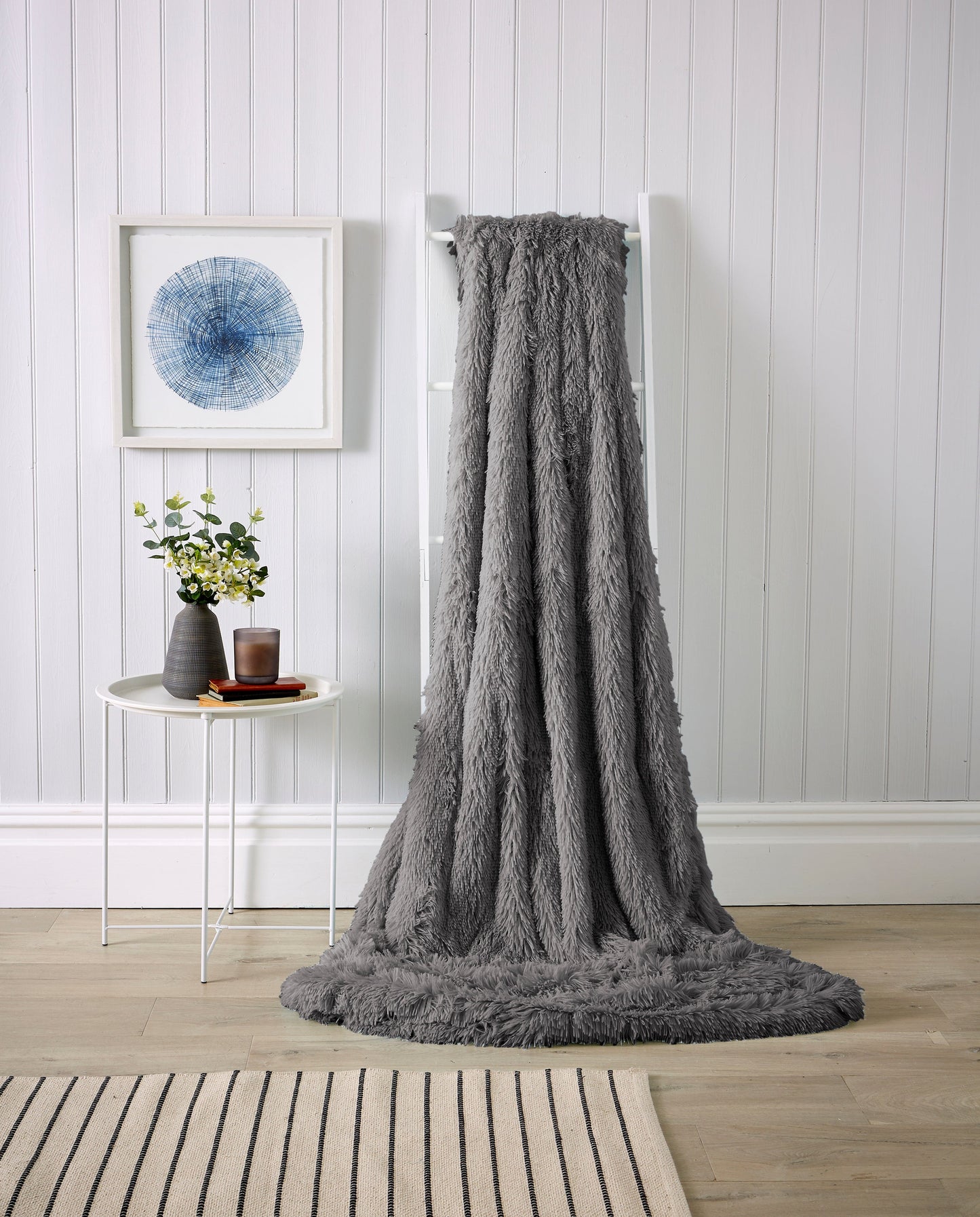 OLIVIA ROCCO Oversized Chunky Soft Fleece Blanket Fluffy Faux Fur Throw For Sofa And Bed