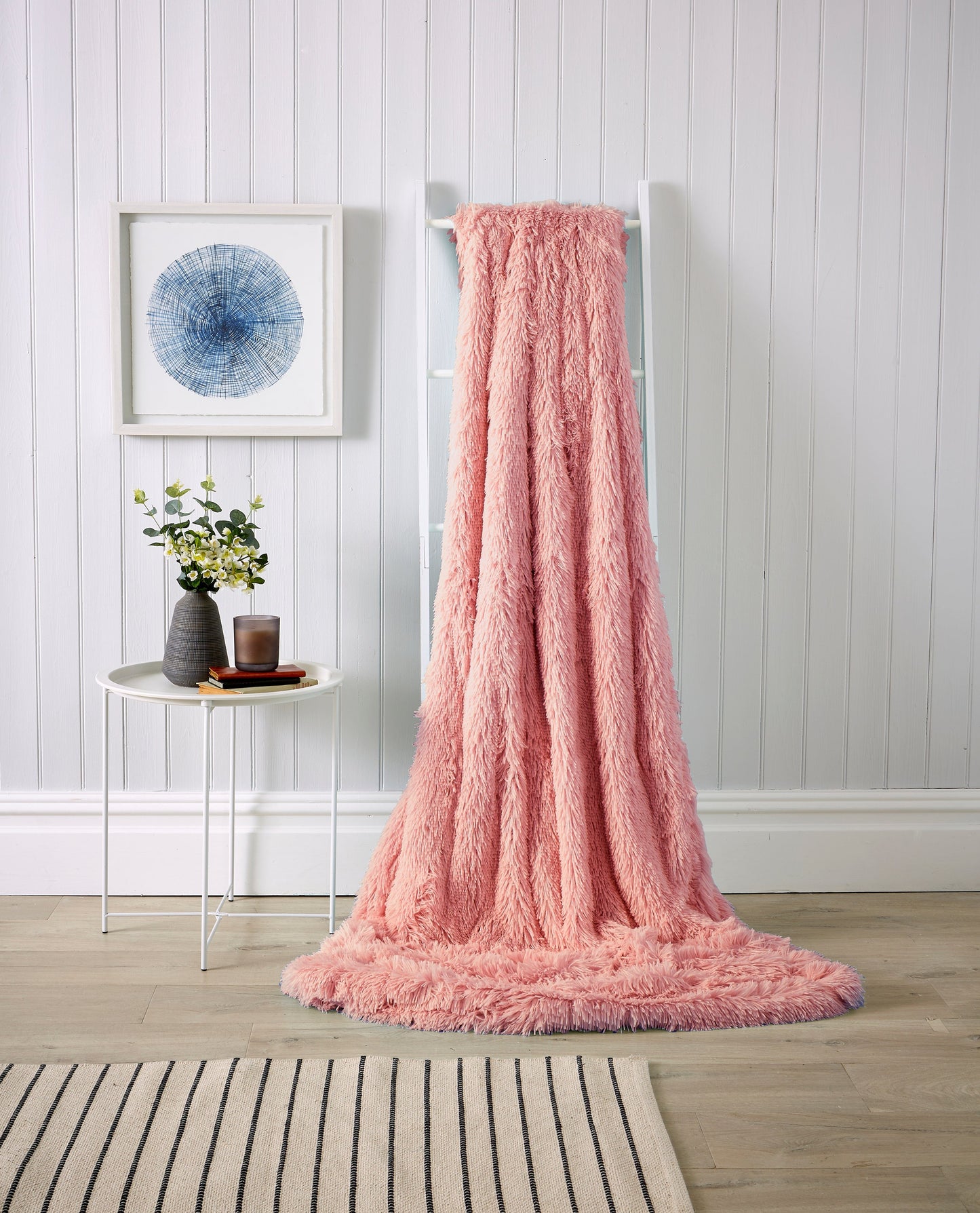 OLIVIA ROCCO Oversized Chunky Soft Fleece Blanket Fluffy Faux Fur Throw For Sofa And Bed