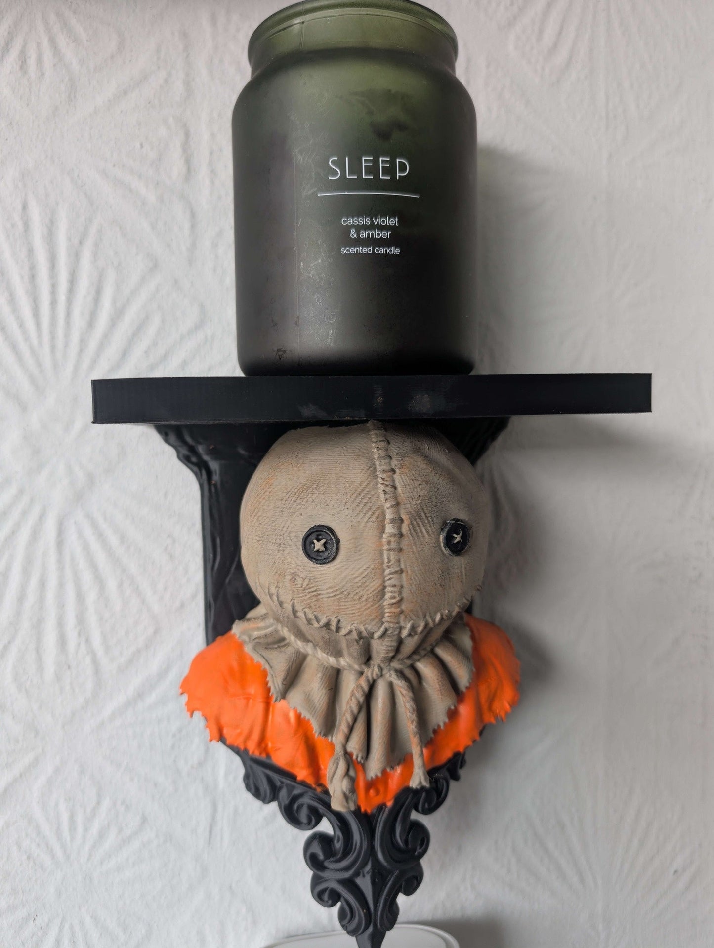 Sam Trick ‘r Treat Wall Shelf – Horror Display Shelf with Gothic Bracket - Hand Painted
