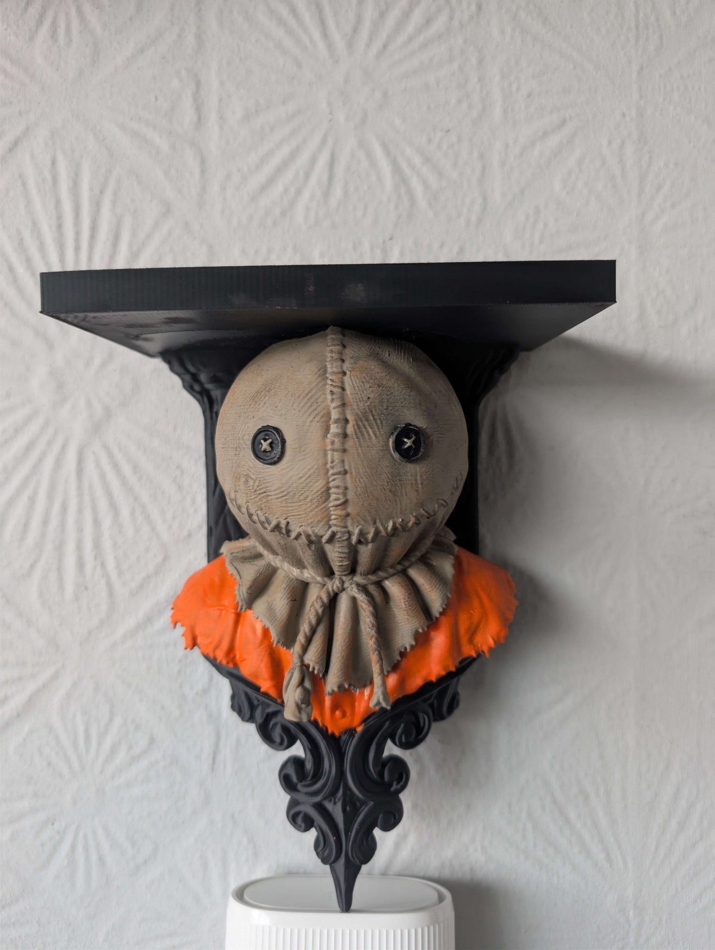 Sam Trick ‘r Treat Wall Shelf – Horror Display Shelf with Gothic Bracket - Hand Painted