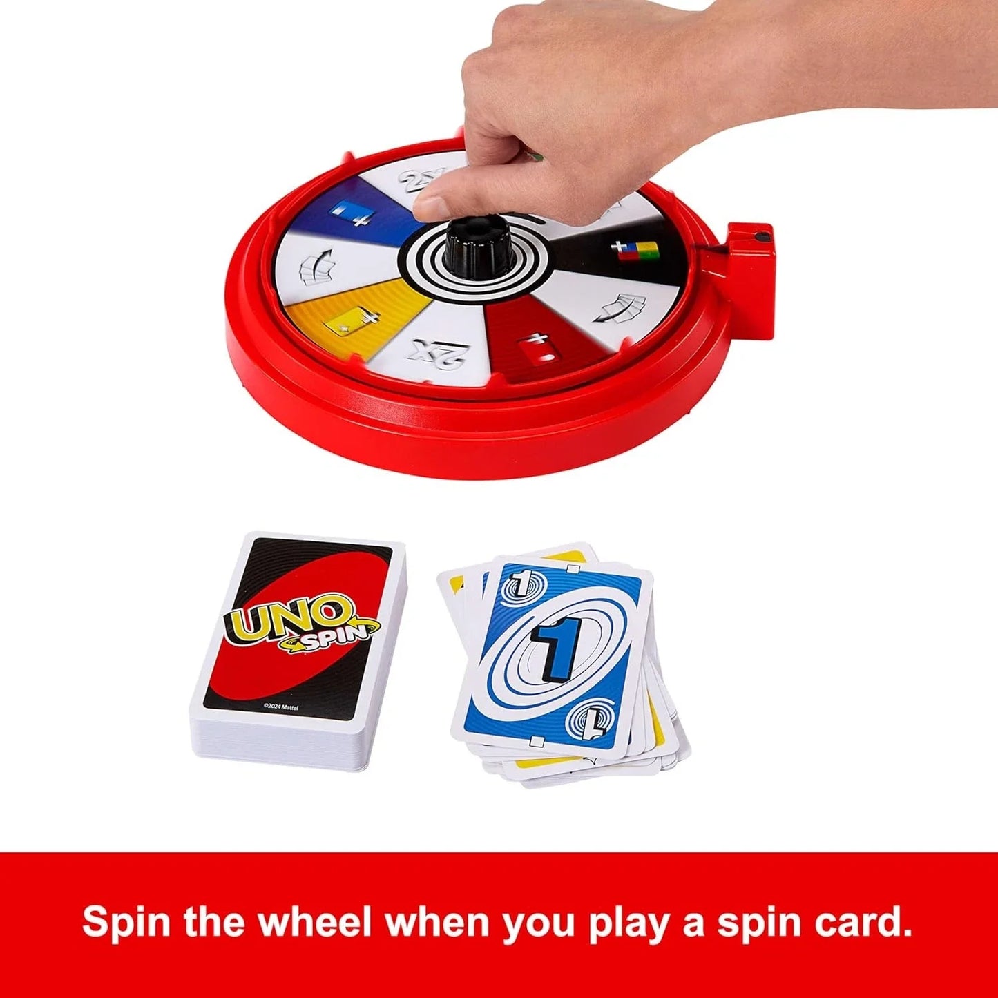 UNO Spin Card Game with Spinner Wheel – Family Party Game