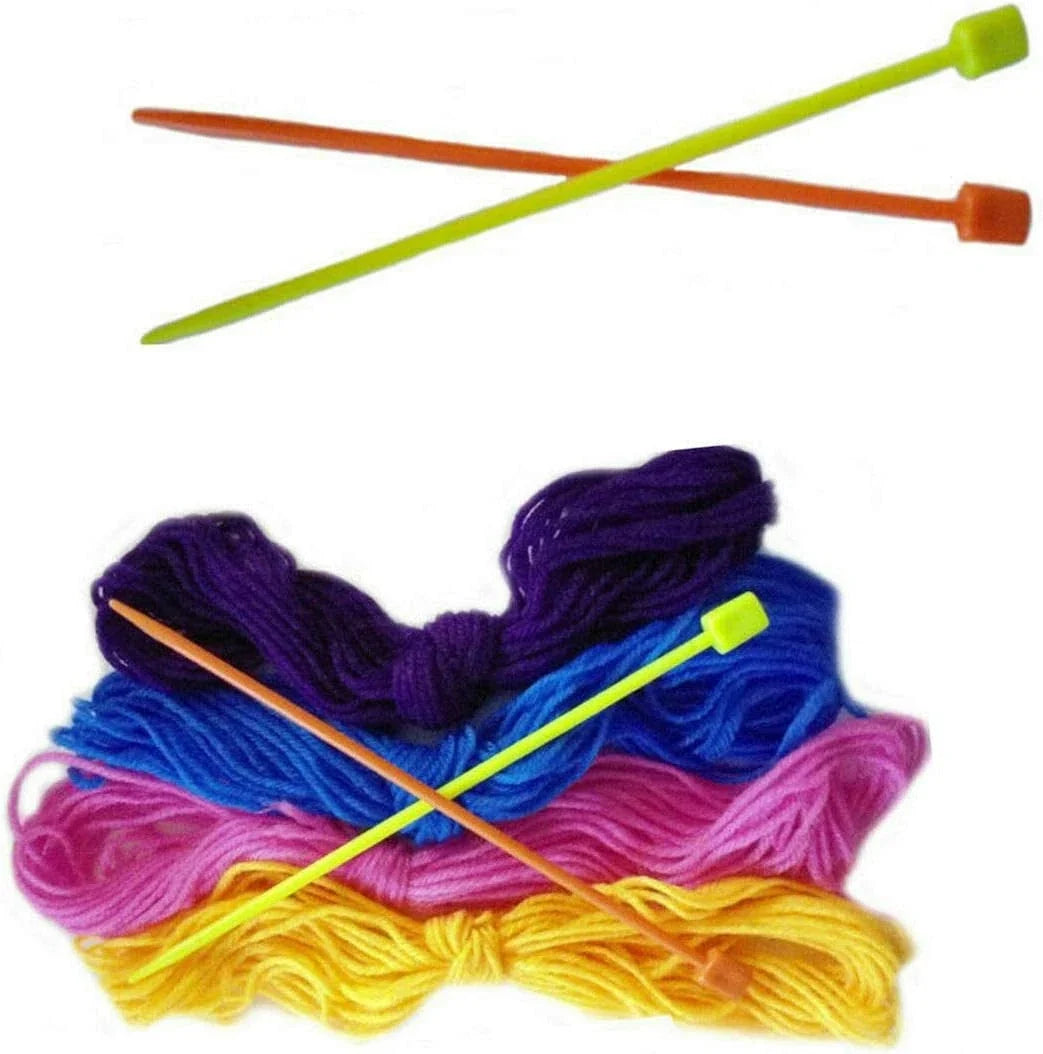 Kids Knitting Set with Wool & Needles – Learn to Knit Craft Kit (Ages 6+)