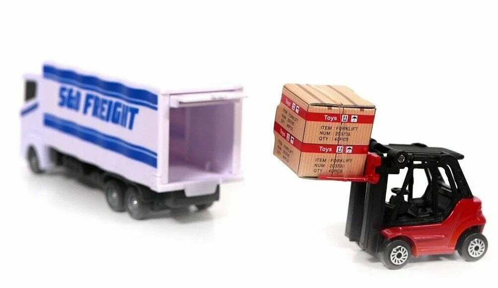 Teamsterz Load and Go Die-Cast Logistic Lorry with Forklift – 3 Assorted Designs | Kids Vehicle Toy