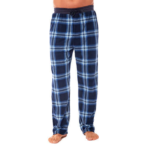Toro Rocco Men's Fleece Lounge Pyjama Pants Checkered Design Elastic Waistband Relaxed
