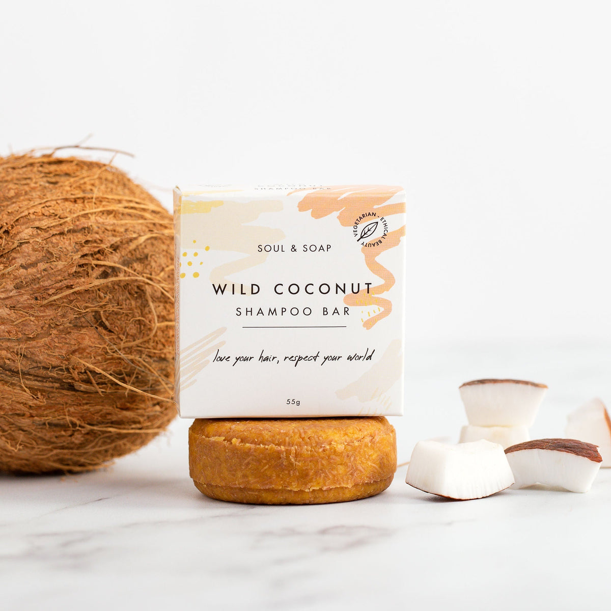 Wild Coconut Solid Shampoo Bar For All Hair Types - Vegan